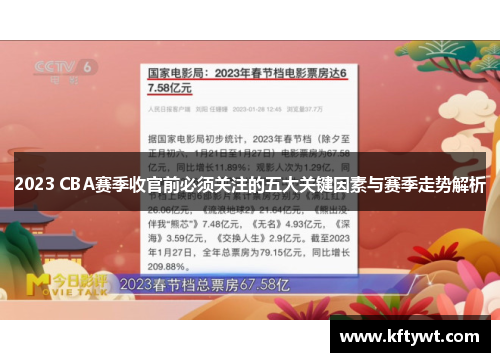 2023 CBA赛季收官前必须关注的五大关键因素与赛季走势解析